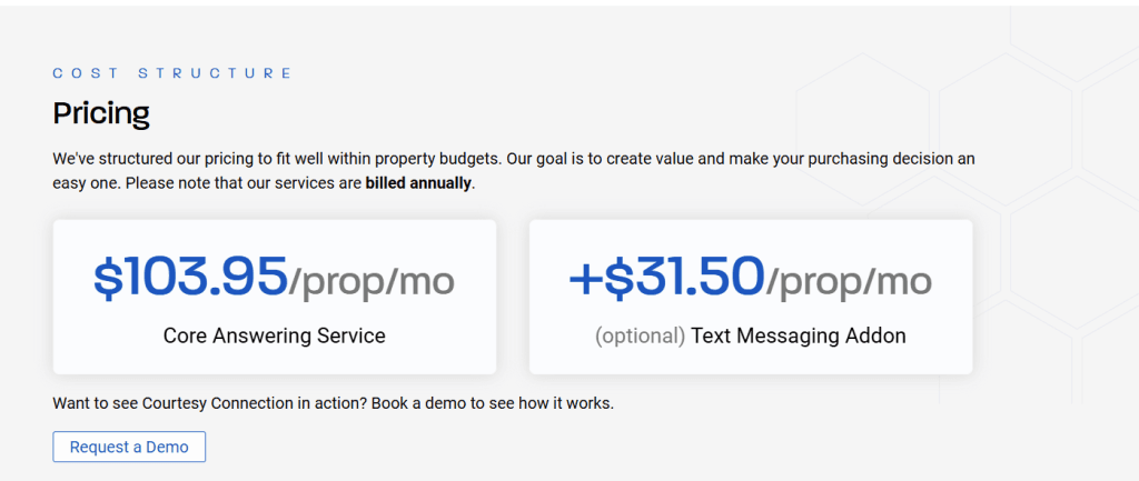 Courtesy Connection pricing