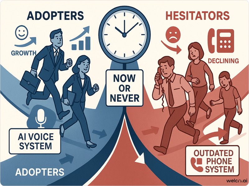 ai-voice-system-early-adopters-vs-hesitators-business-competitive-advantage-timing